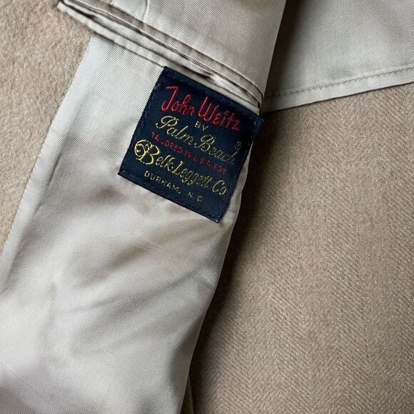 Vintage John Weitz by Palm Beach Mens Camel Hair Tan 2 Button Blazer Jacket - Picture 7 of 12